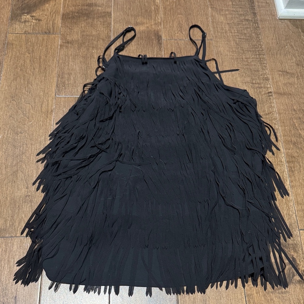Guess Black Fringe Top